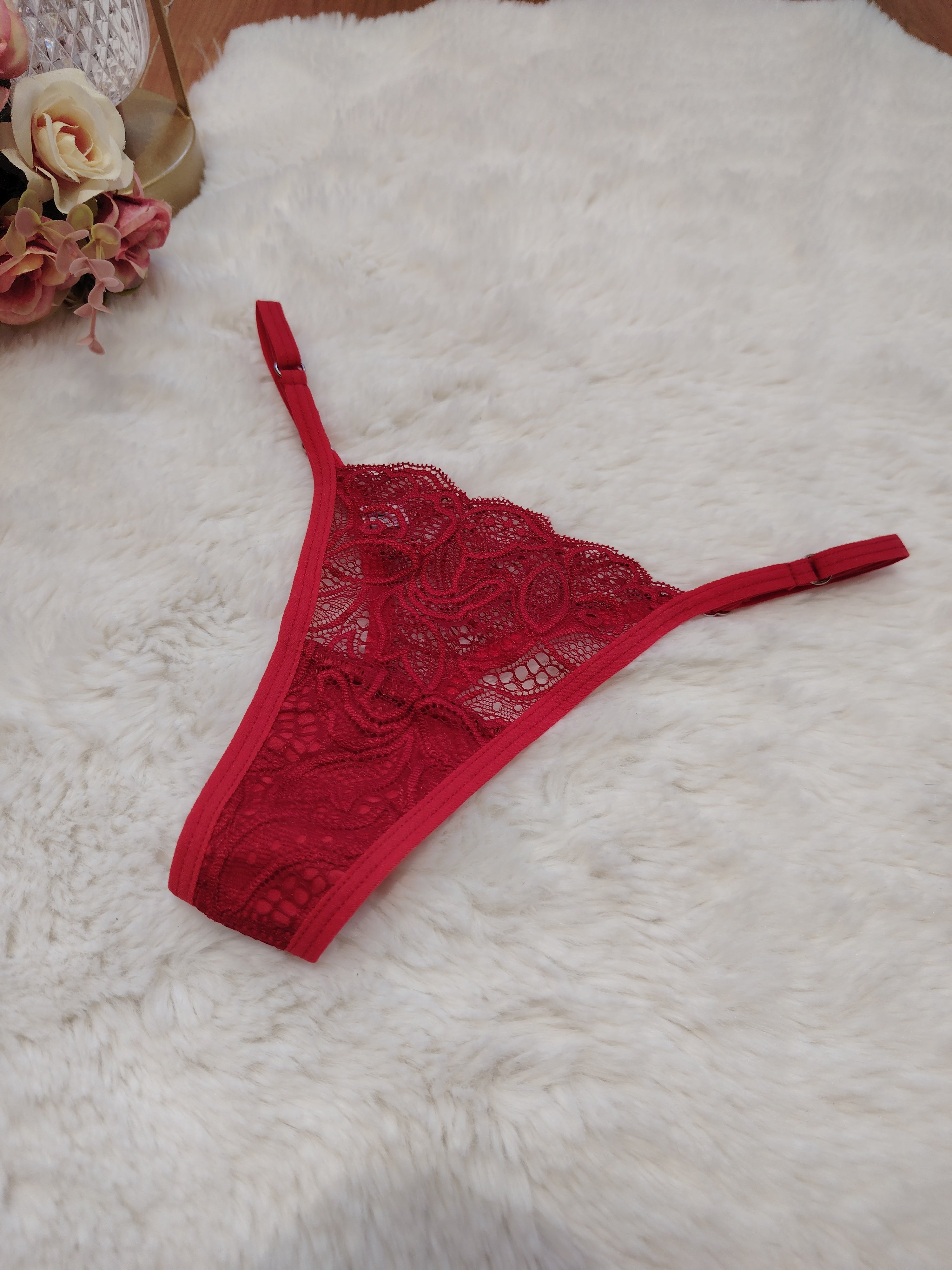 Microtanga de encaje Rojo