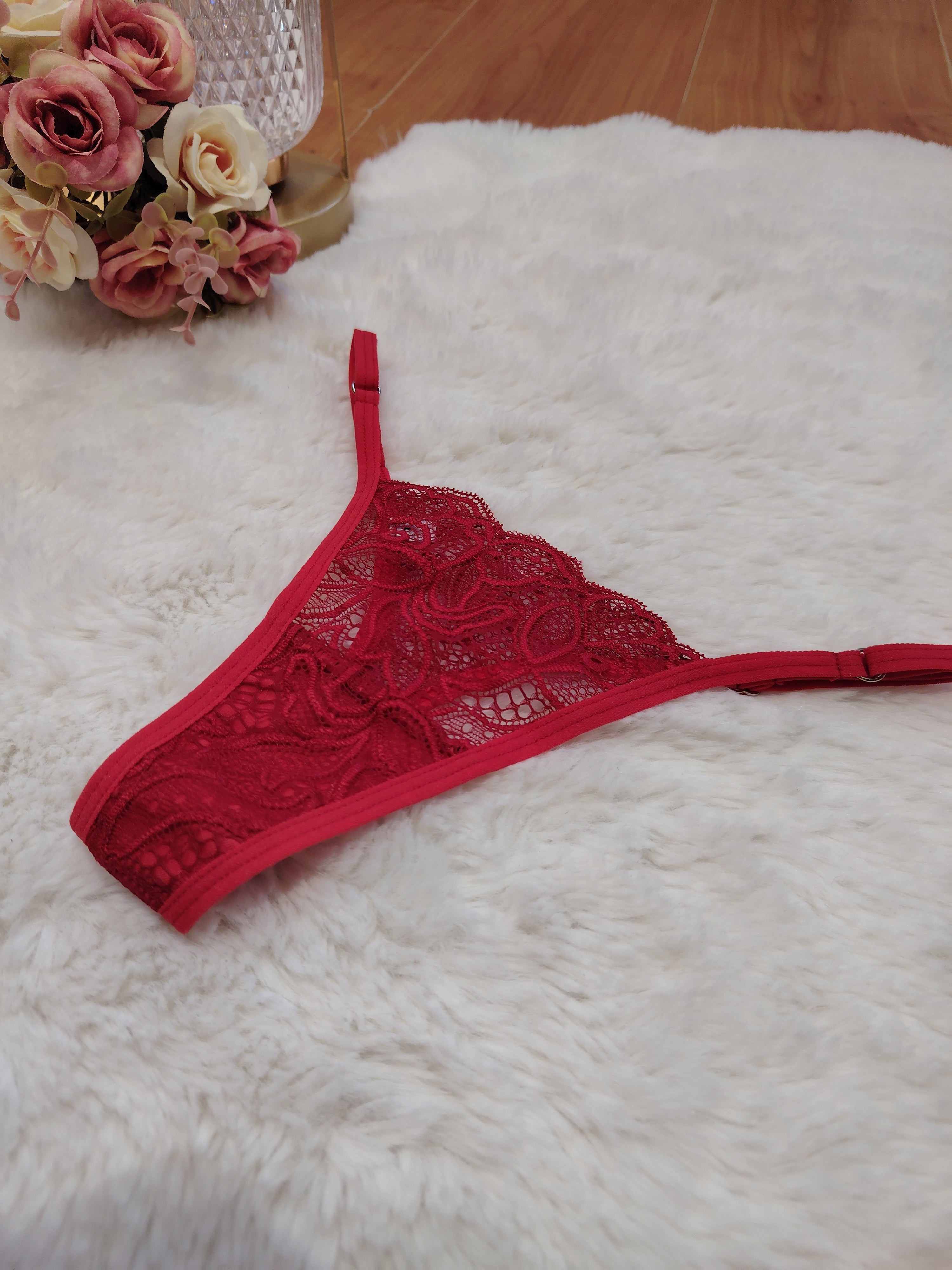 Microtanga de encaje Rojo