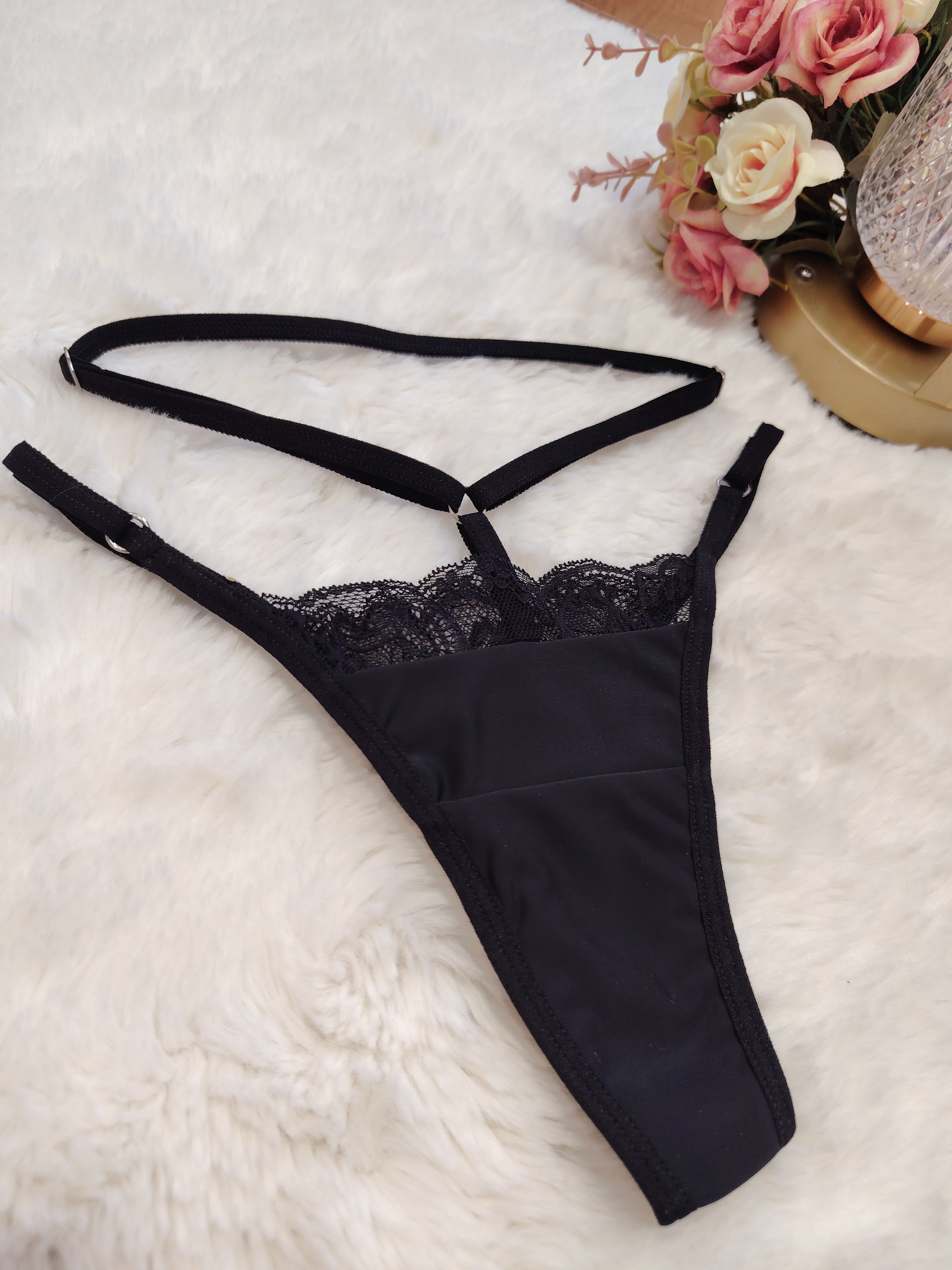 Tanga Gaia Lycra Negro