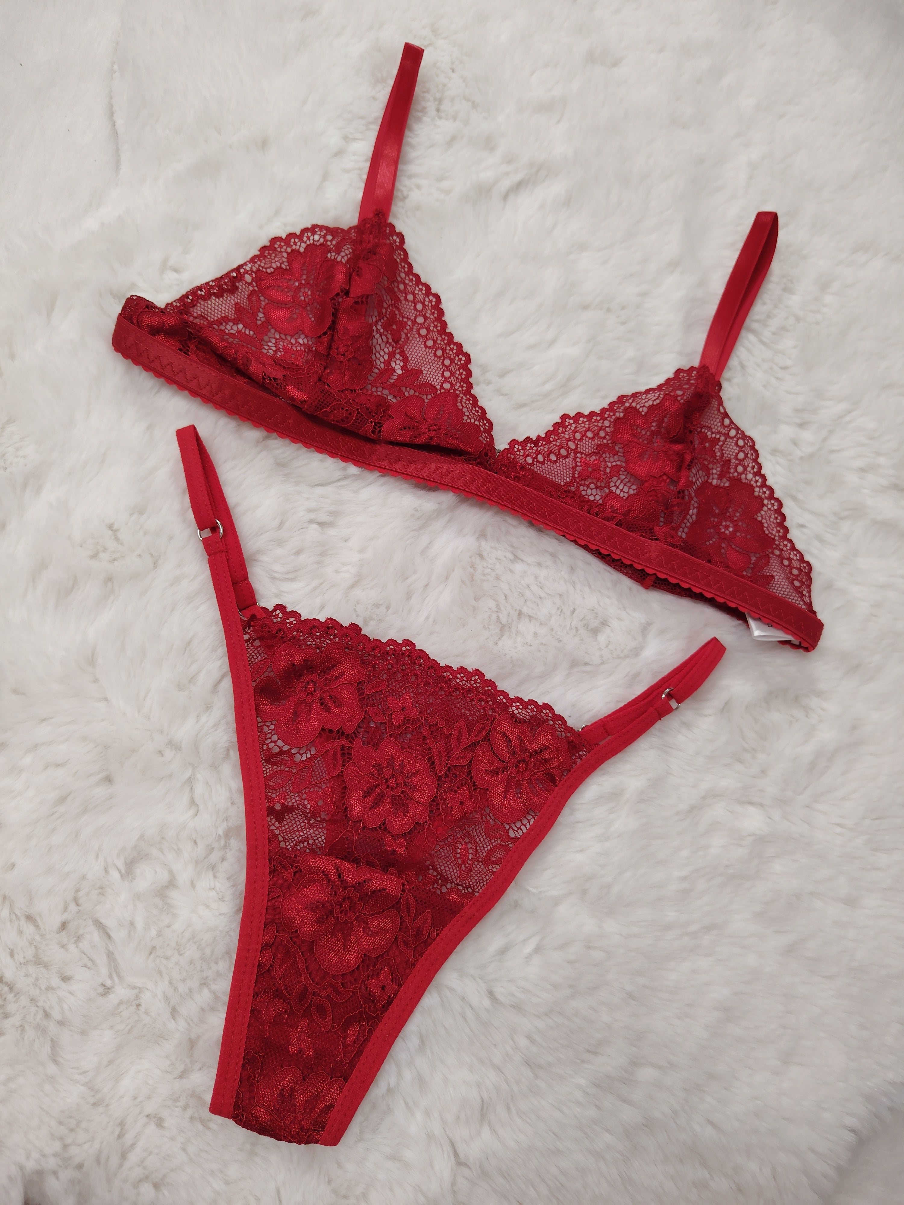 SALE Conjunto Encaje Rojo