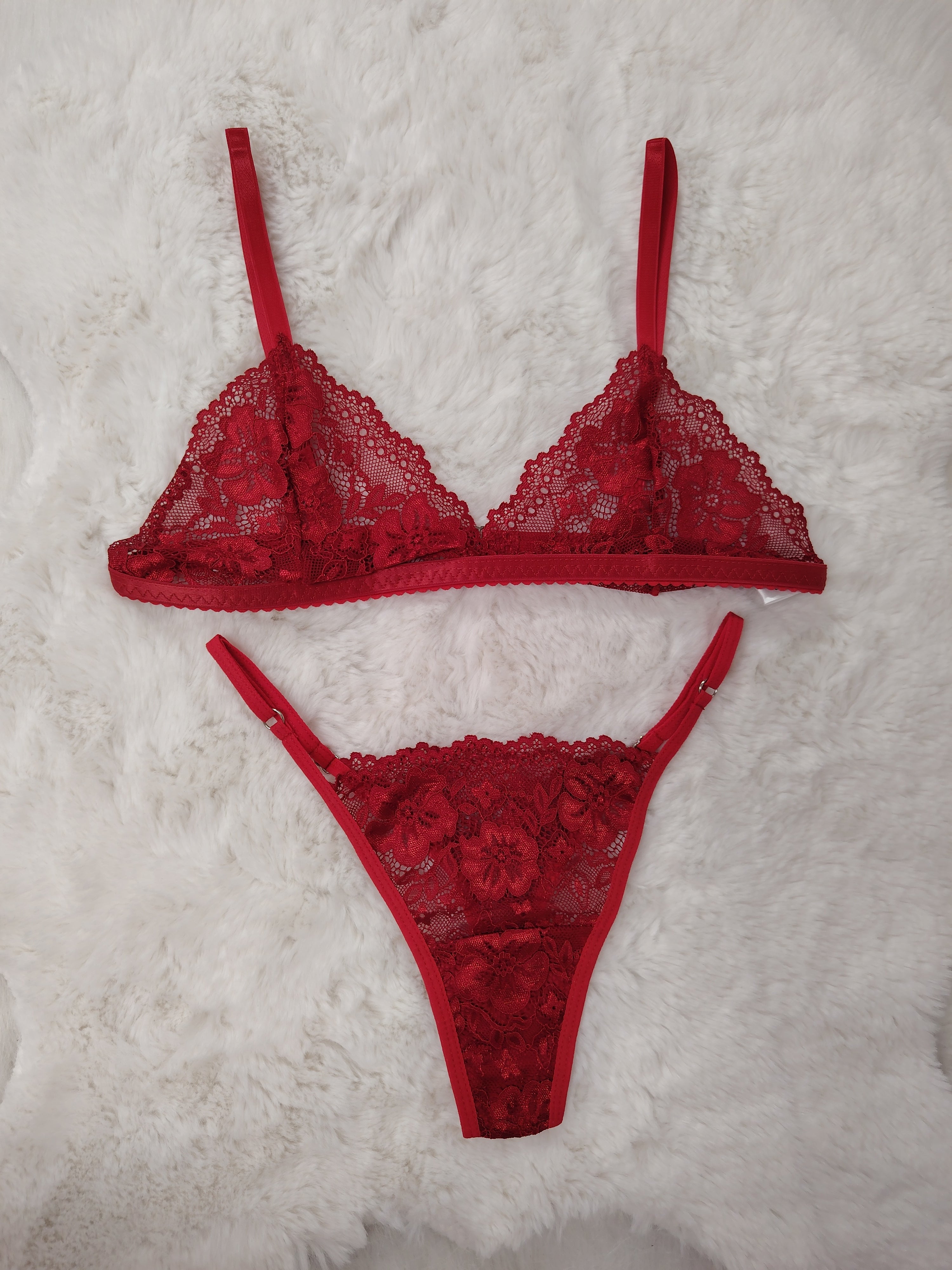 SALE Conjunto Encaje Rojo