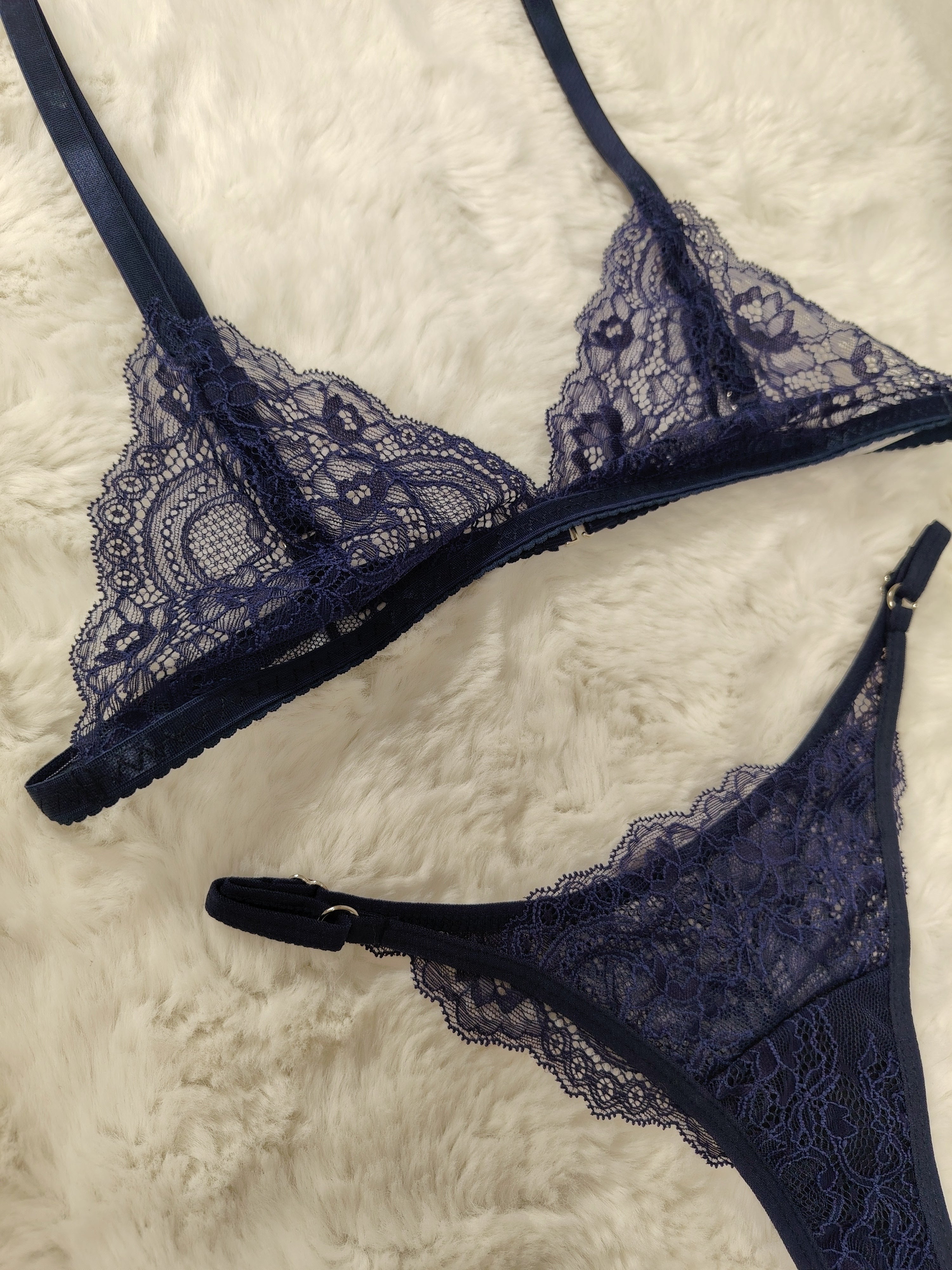 SALE Conjunto Encaje Azul
