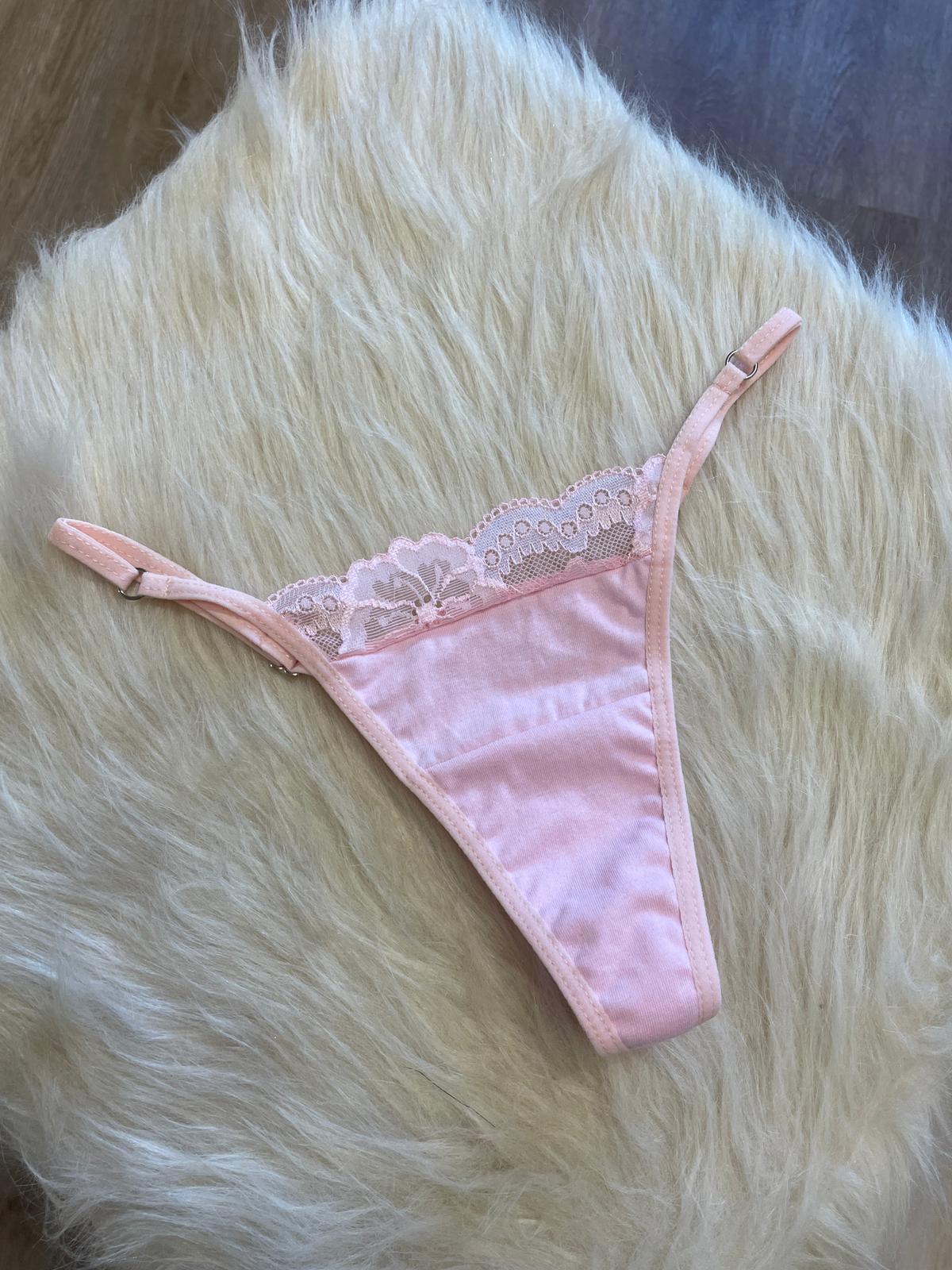 Tanga Cancer de Algodón Rosa
