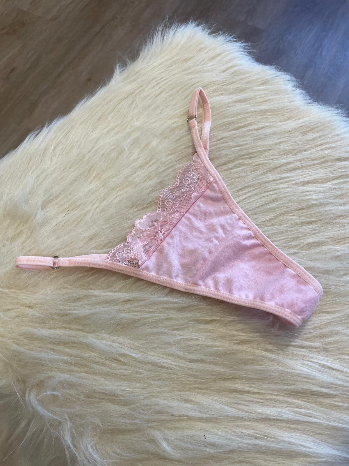 Tanga Cancer de Algodón Rosa