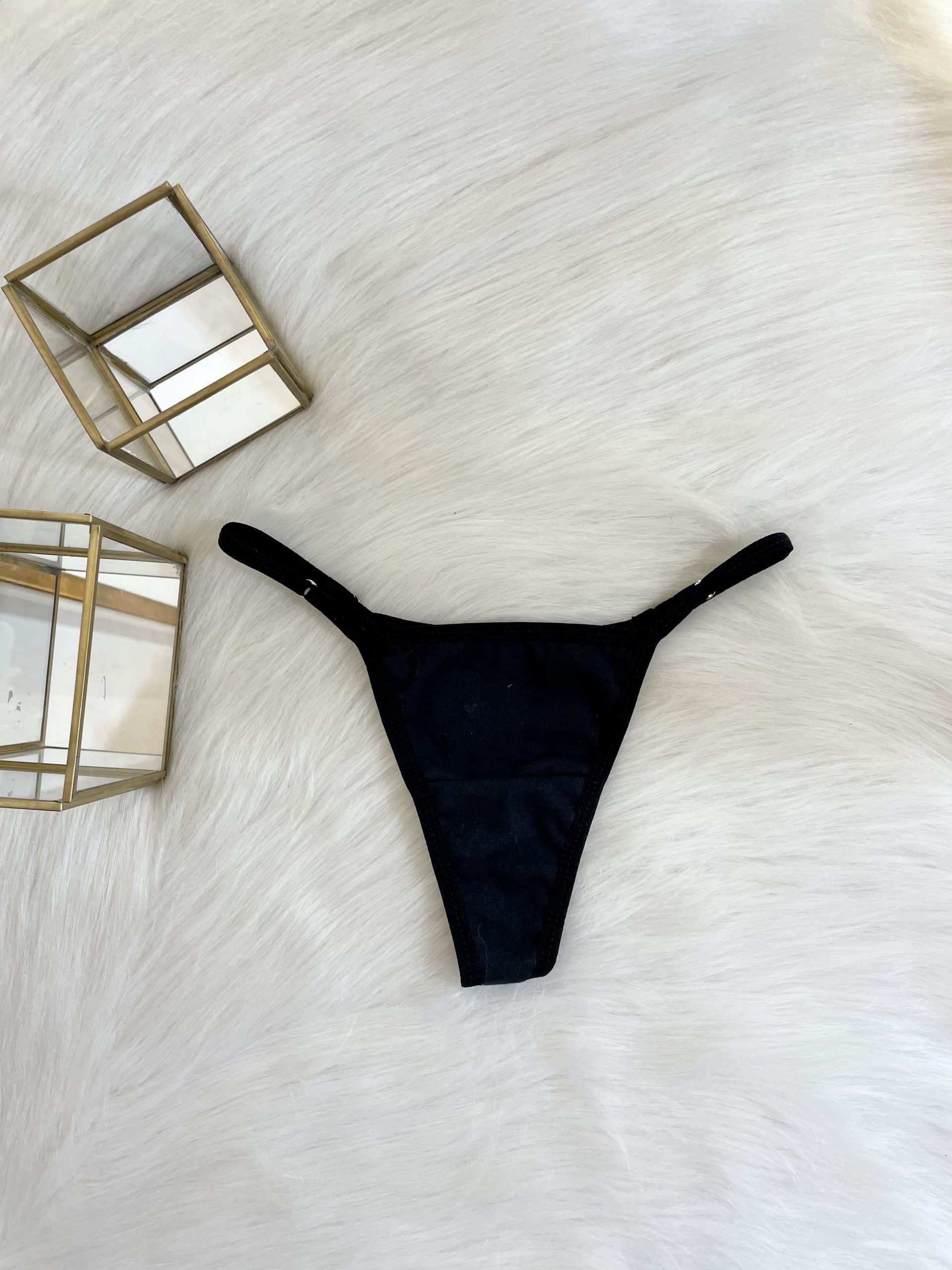Microtanga de Algodón Negro