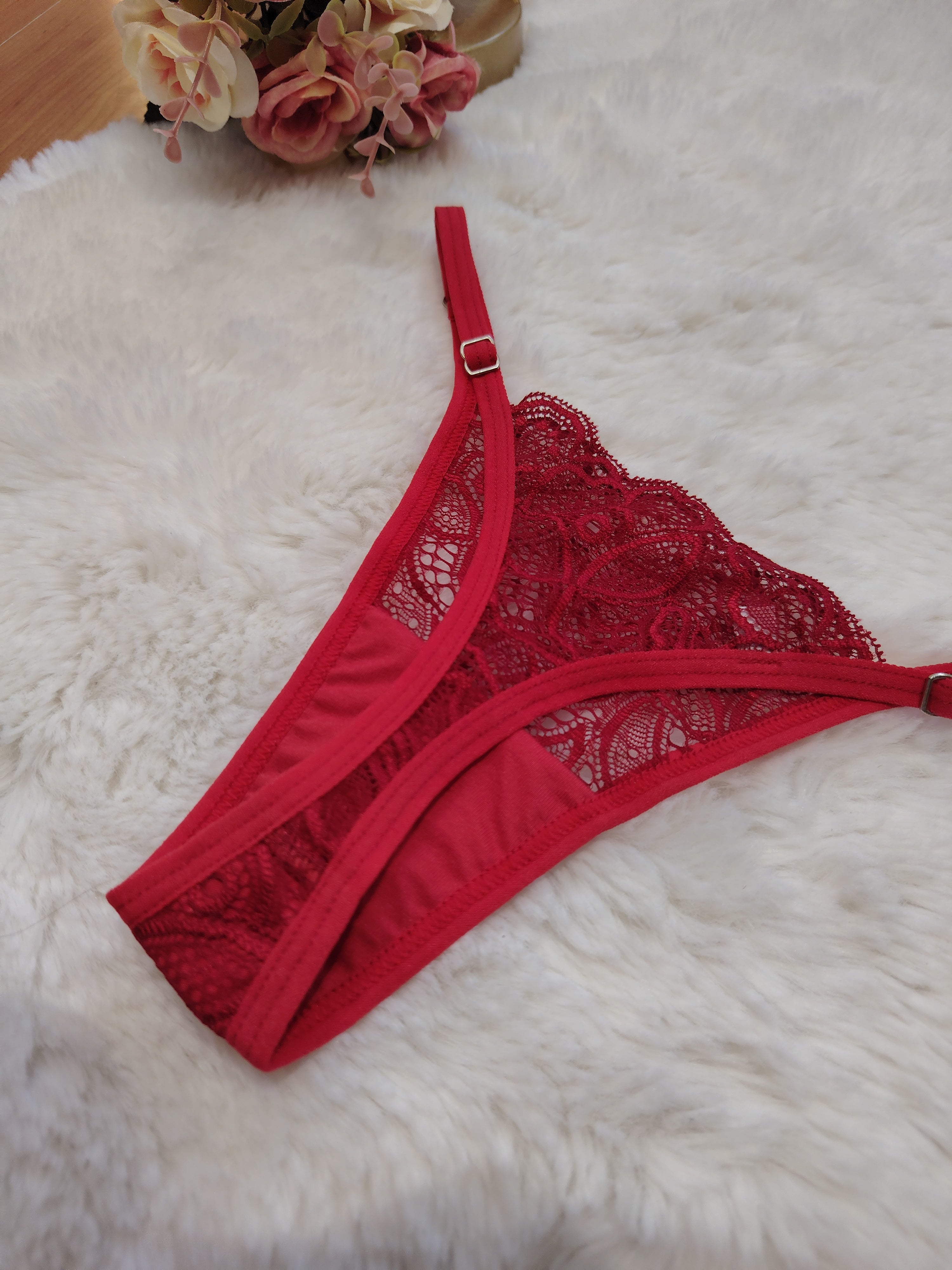 Microtanga de encaje Rojo