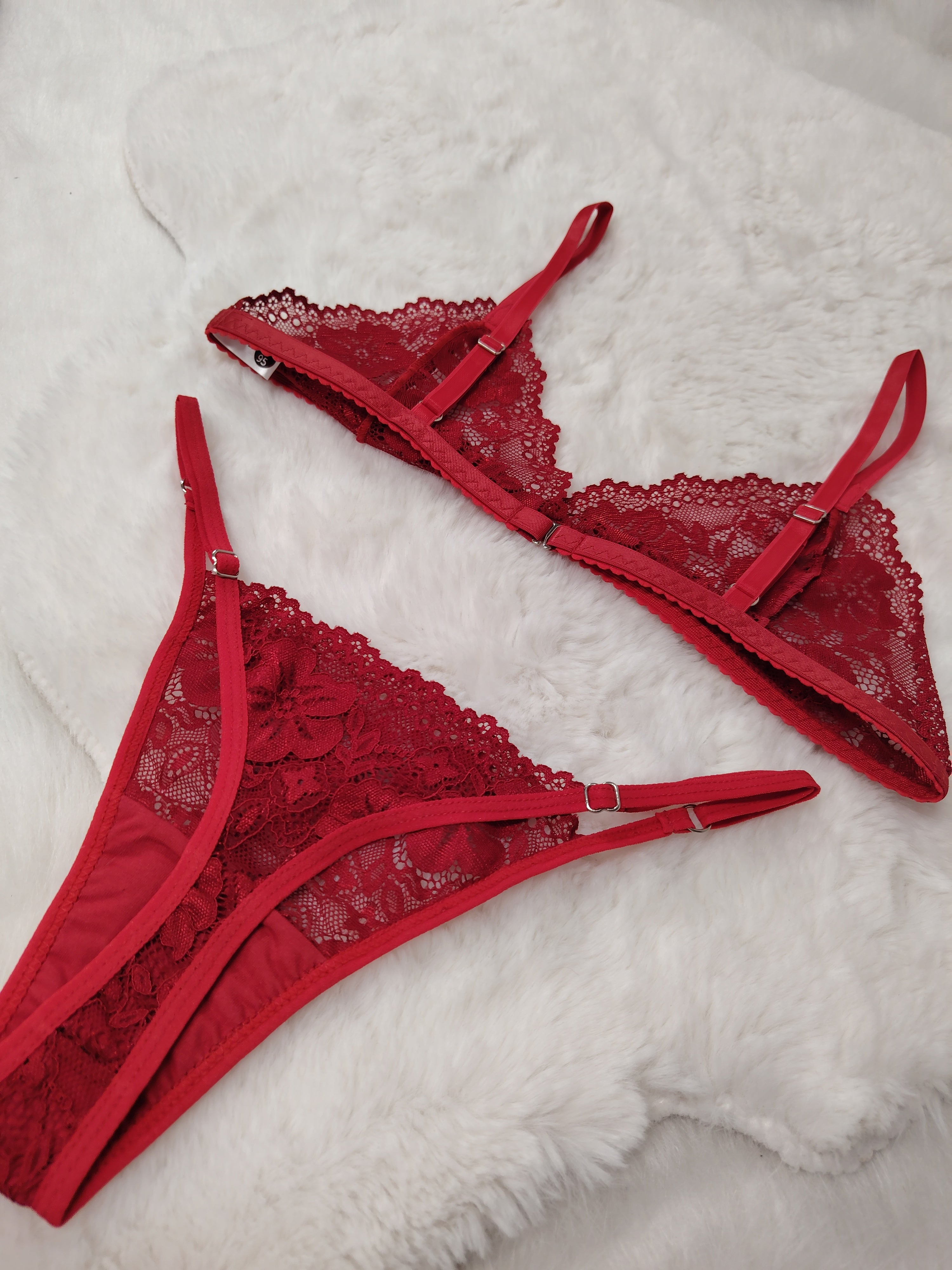 SALE Conjunto Encaje Rojo