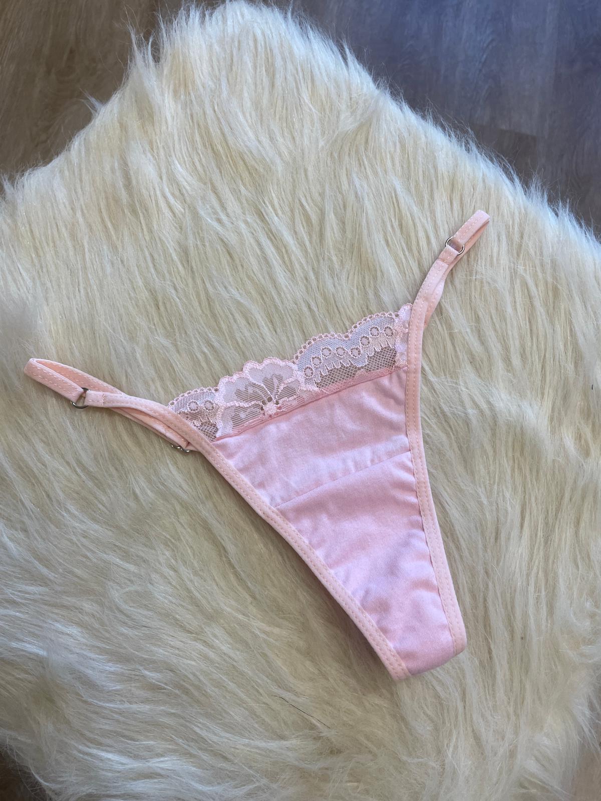 Tanga Cancer de Algodón Rosa