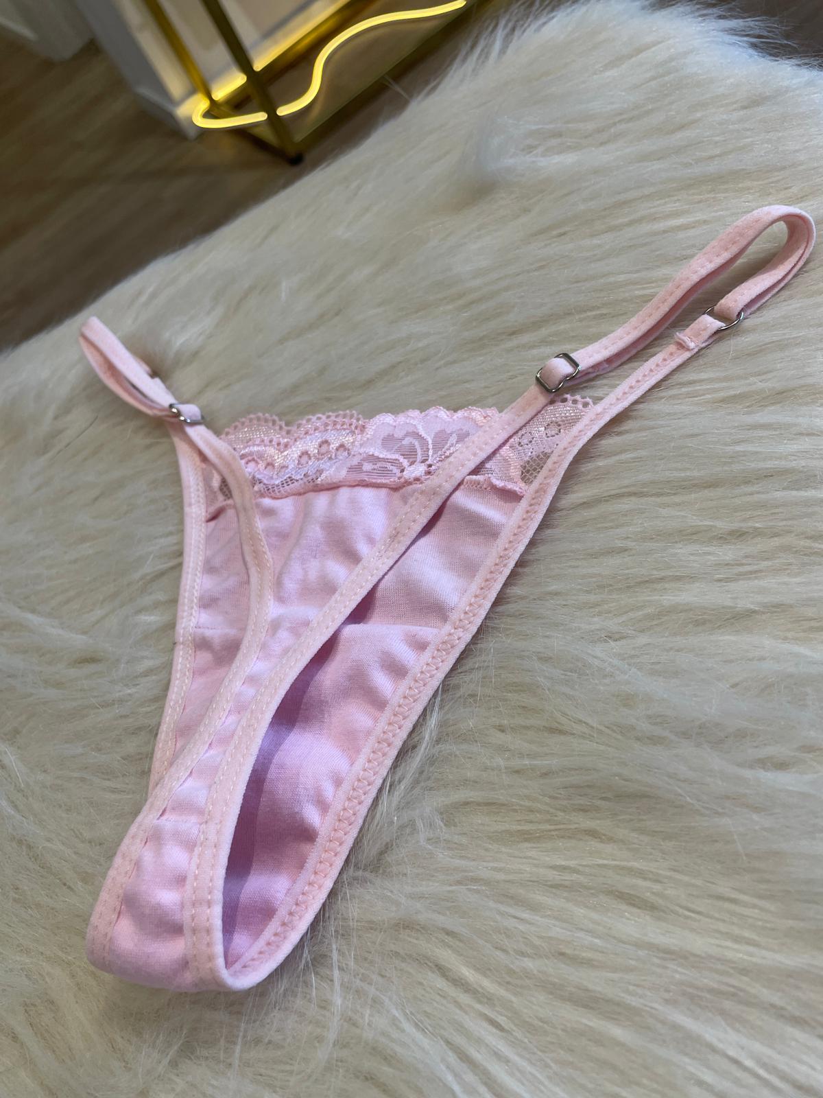 Tanga Cancer de Algodón Rosa